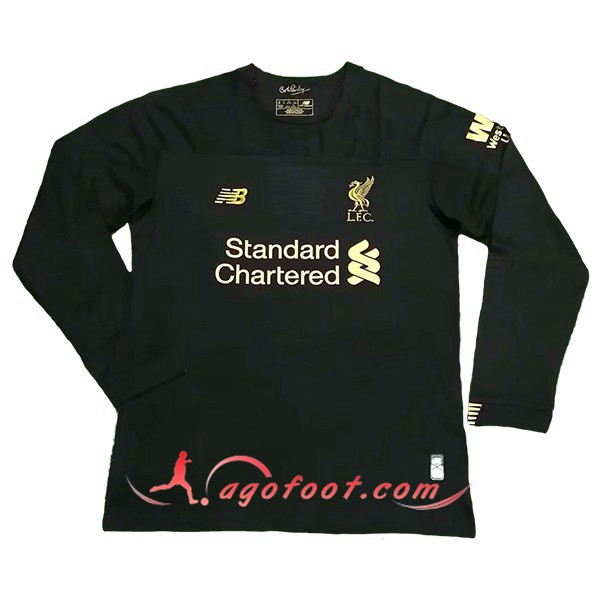 Maillot Foot FC Liverpool Gardien de but Manche longue Noir Personnalisé Floqué 19/20