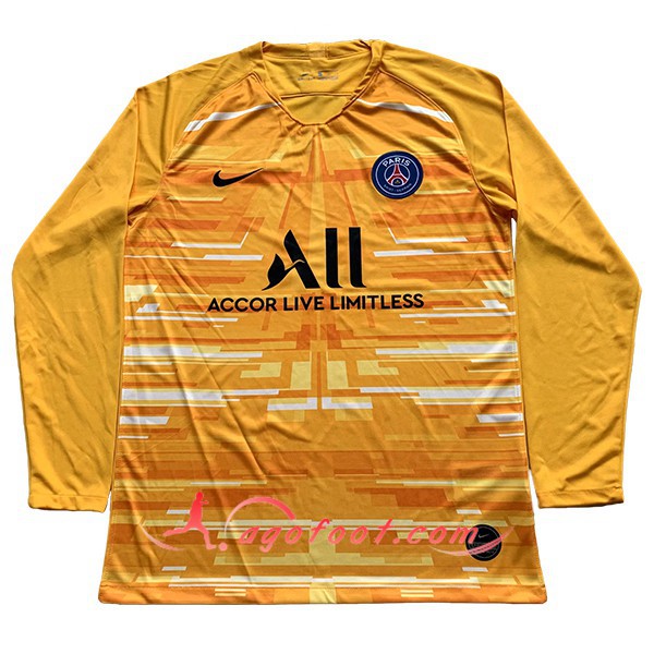 Maillot Foot Paris PSG Gardien de but Manche longue Jaune Personnalisé Floqué 19/20