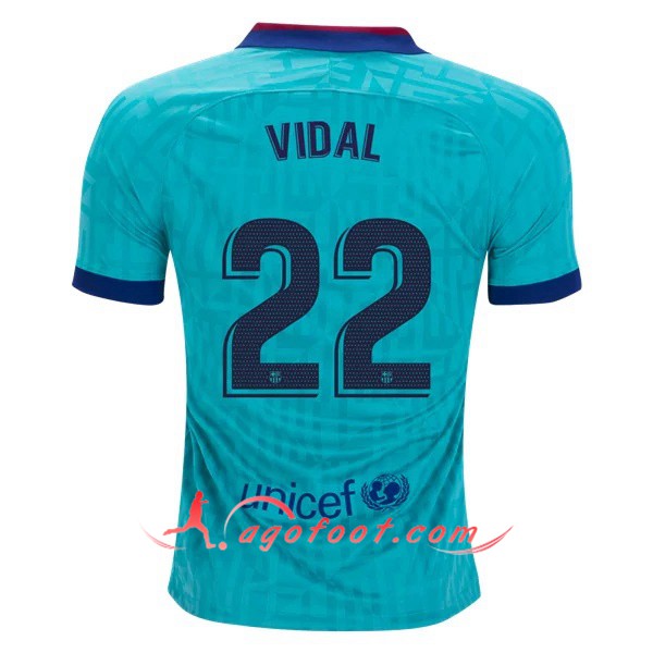 Maillot Foot FC Barcelone (VIDAL 22) Third Floqué 19/20