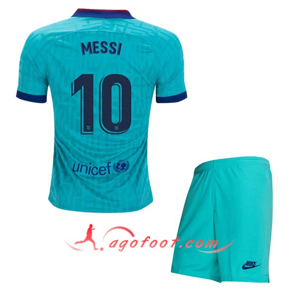 Ensemble Maillots Foot FC Barcelone (MESSI 10) Enfant Third 19/20