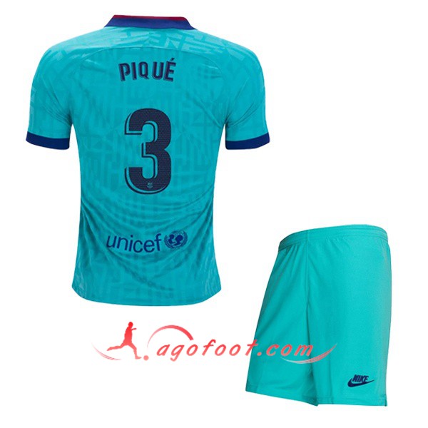 Ensemble Maillots Foot FC Barcelone (PIQUE 3) Enfant Third 19/20