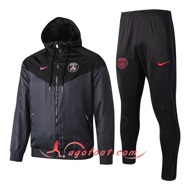 Ensemble Coupe-Vent Survetement Foot PSG NIKE Noir 19/20