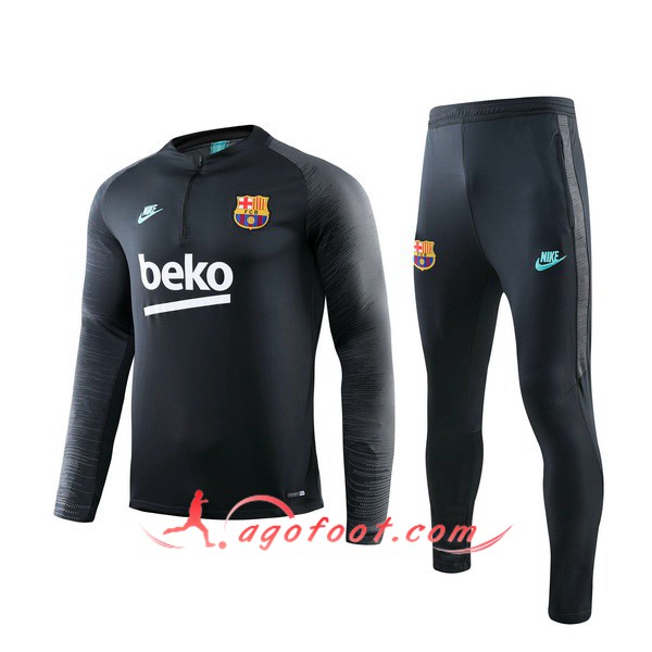 Ensemble Survetement de Foot FC Barcelone Beko Gris 19/20