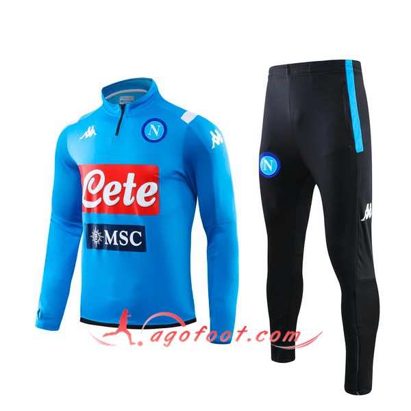 Ensemble Survetement de Foot SSC Naples Bleu 19/20