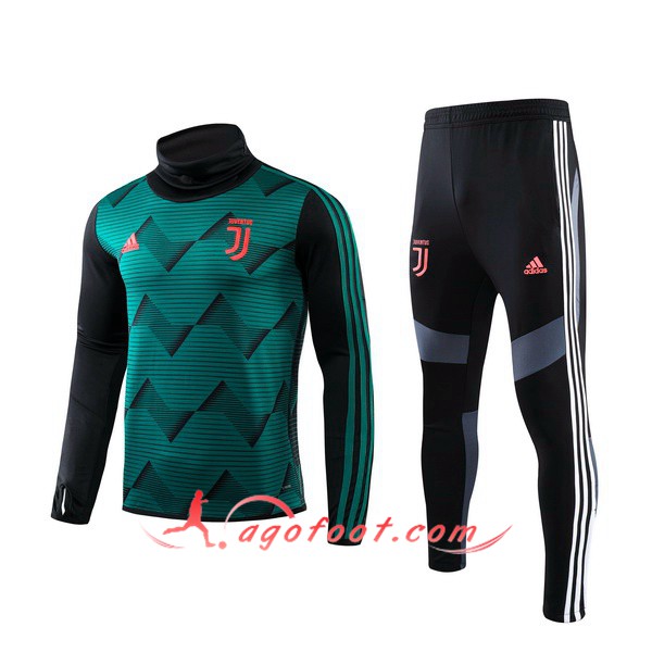 Ensemble Survetement de Foot Juventus Vert Col Haut 19/20