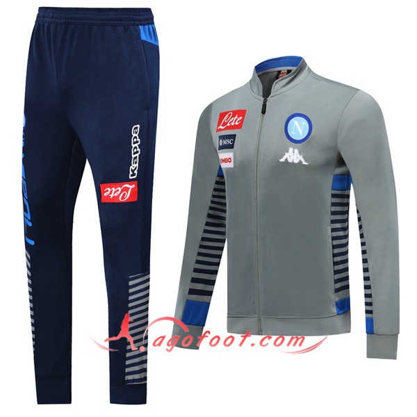 Ensemble Survetement de Foot - Veste SSC Naples Gris 19/20