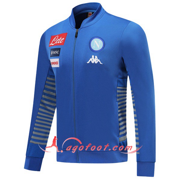 Nouveau Veste Foot SSC Naples Bleu 19/20