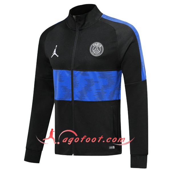 Nouveau Veste Foot PSG Jordan Noir Bleu 19/20