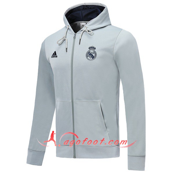 Nouveau Veste A Capuche Real Madrid Gris 19/20