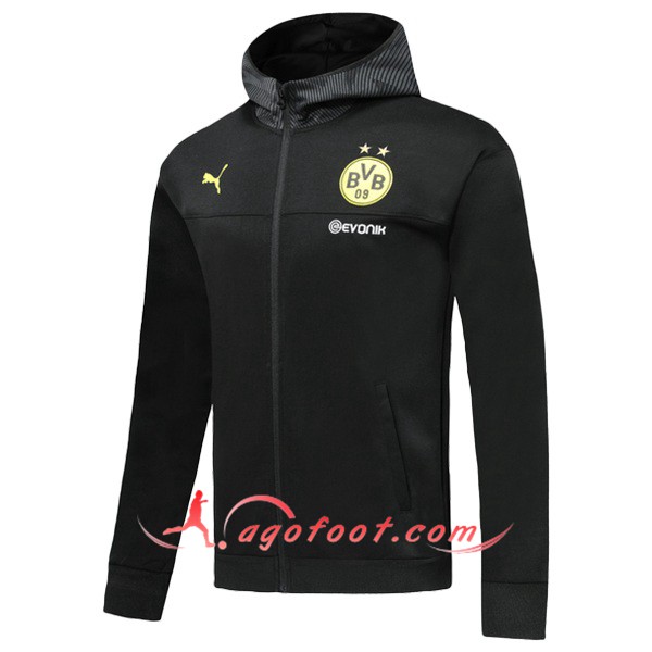 Nouveau Veste A Capuche Dortmund BVB Noir 19/20