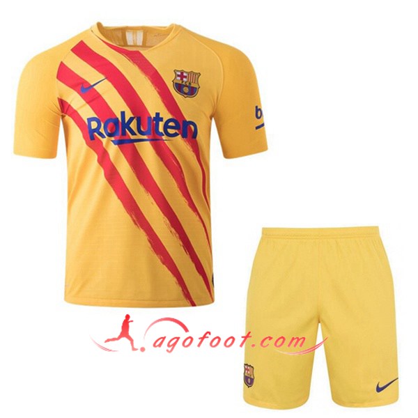 Ensemble Maillots Foot FC Barcelone Enfants Senyera Quatrieme Personnalisé 19/20