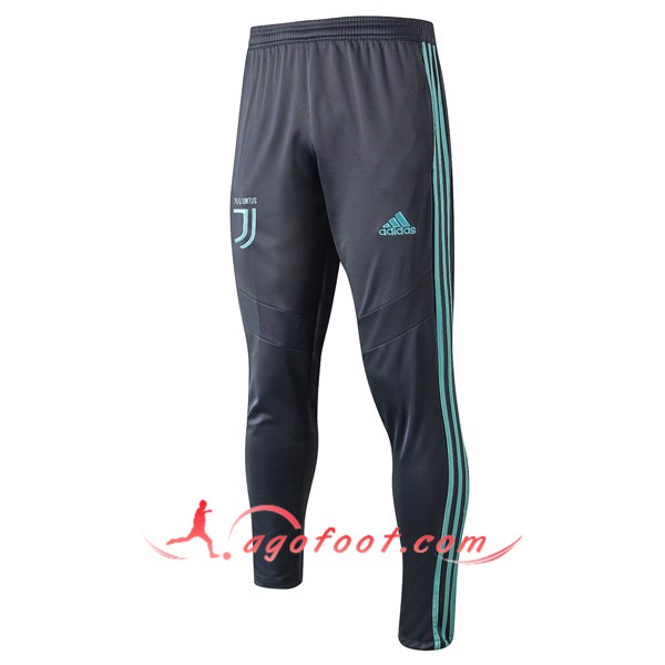 Nouveau Training Pantalon Juventus Bleu Vert Fonce 19/20