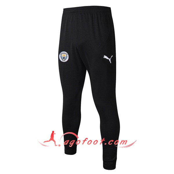 Nouveau Training Pantalon Manchester City Noir Blanc LOGO 19/20