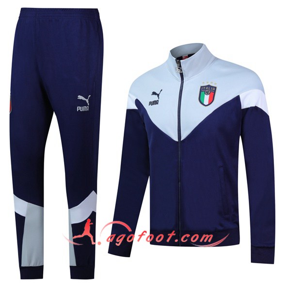 Ensemble Survetement de Foot - Veste Italie Bleu Saphir -1 19/20
