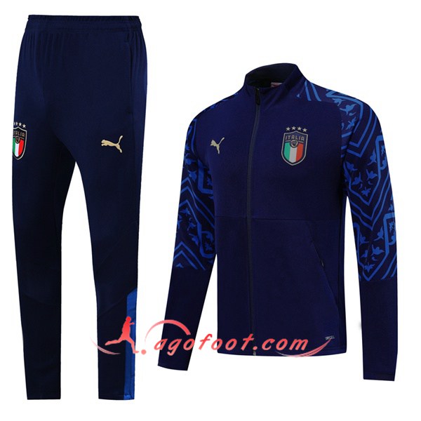 Ensemble Survetement de Foot - Veste Italie Bleu Saphir -2 19/20