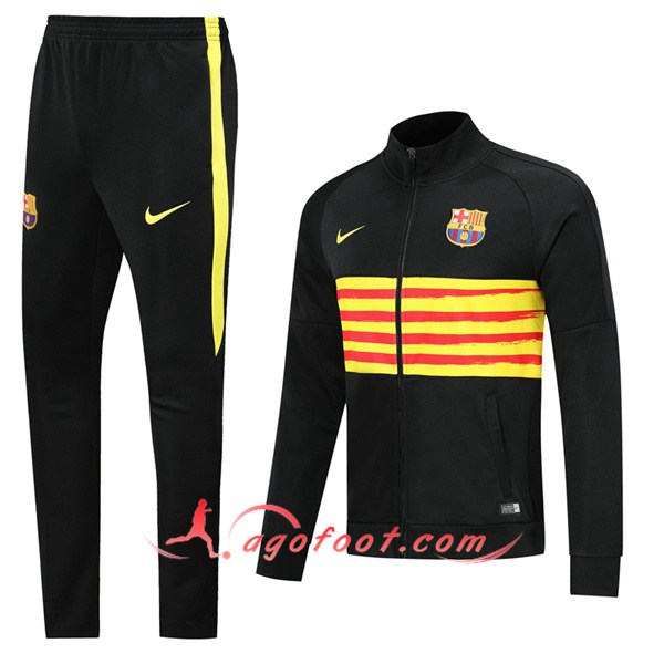 Ensemble Survetement de Foot - Veste FC Barcelone Noir Jaune 19/20
