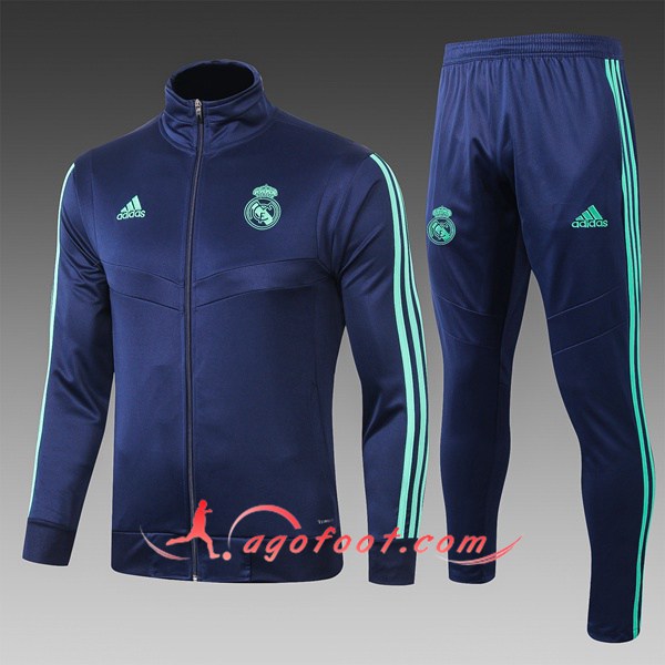 Nouveau Survetement Foot - Veste Real Madrid Enfant Bleu Saphir 19/20