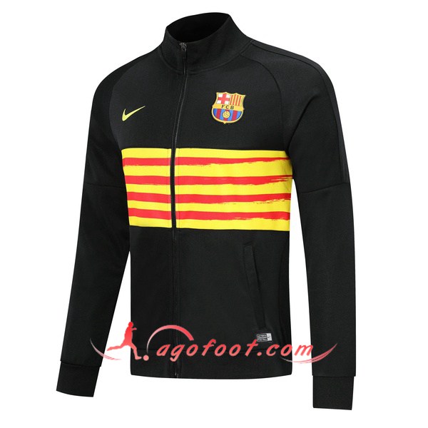 Nouveau Veste Foot FC Barcelone Noir Jaune 19/20