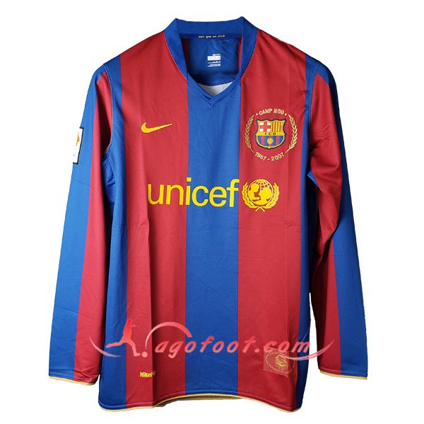 Maillot Retro FC Barcelone Manches longues Domicile 2007/2008