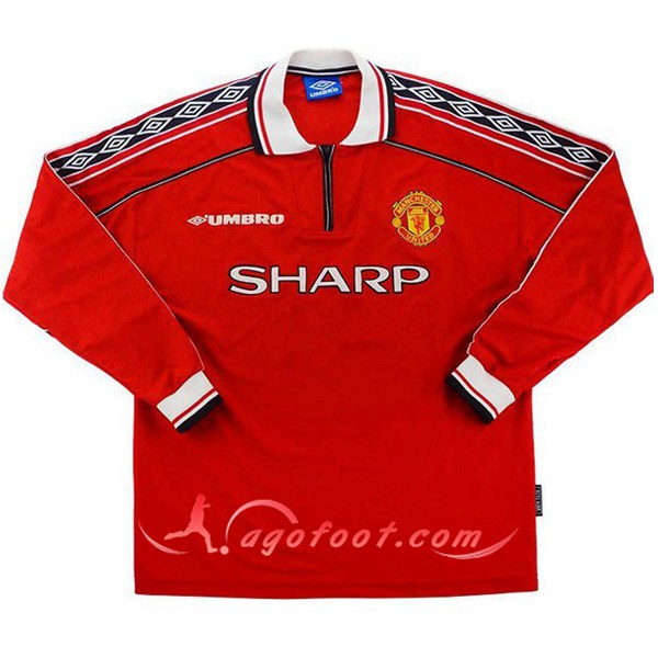 Maillot Retro Manchester United Manches longues Domicile 1998/1999