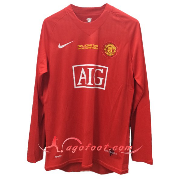 Maillot Retro Manchester United Champion Manches longues Domicile 2007/2008
