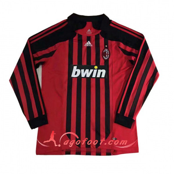 Maillot Retro Milan AC Manches longues Domicile 2007/2008