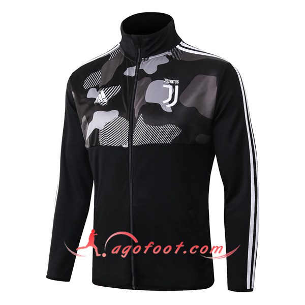 Nouveau Veste Foot Juventus Noir Col Haut 19/20