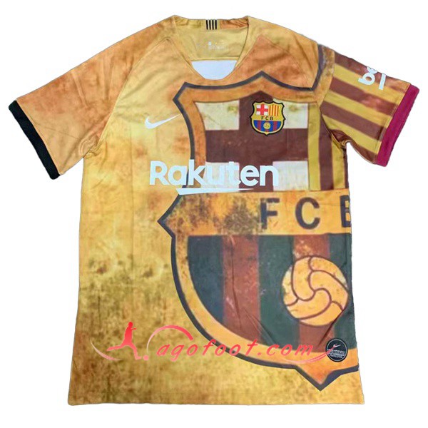 Maillot Foot FC Barcelone Version Classique Jaune Floqué 19/20