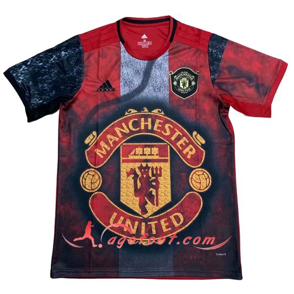 Maillot Foot Manchester United Version Classique Rouge Noir Floqué 19/20