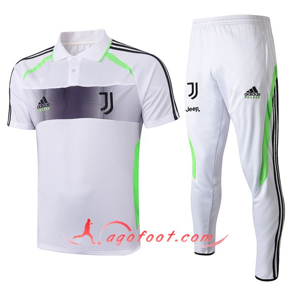 Ensemble Polo Juventus Adidas × Palace Collabore Edition + Pantalon Blanc 19/20