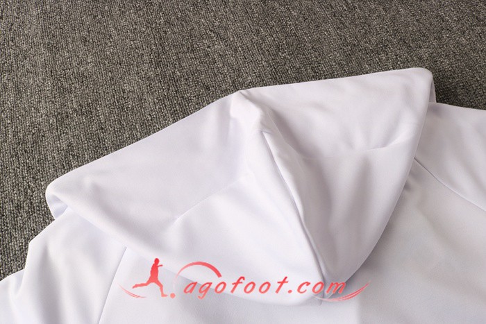 Nouveaux Ensemble Veste A Capuche Survetement Foot Paris PSG Blanc 19 20