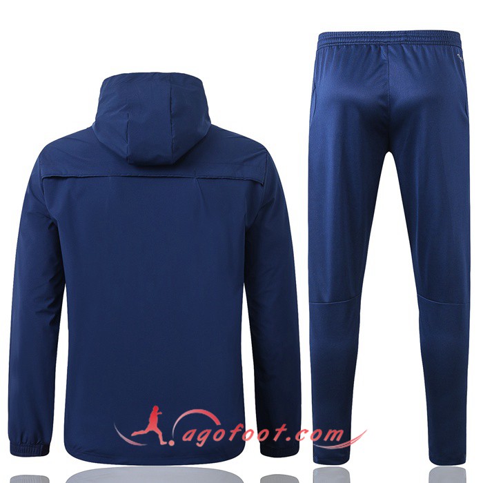 Nouveaux Ensemble Coupe-Vent Survetement Foot Real Madrid Bleu Saphir 19 20
