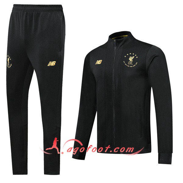 Ensemble Survetement de Foot - Veste FC Liverpool Noir Edition commemorative 19/20