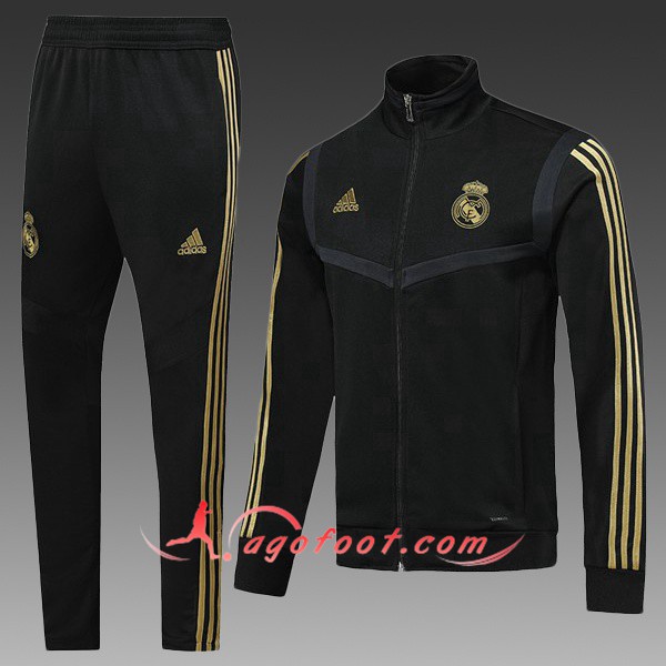 Nouveau Survetement Foot - Veste Real Madrid Enfant Noir 19/20