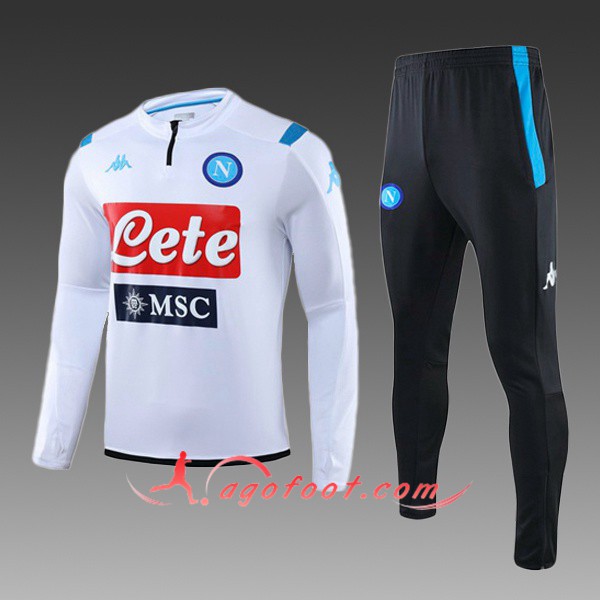 Nouveau Survetement Foot SSC Naples Enfant Blanc 19/20
