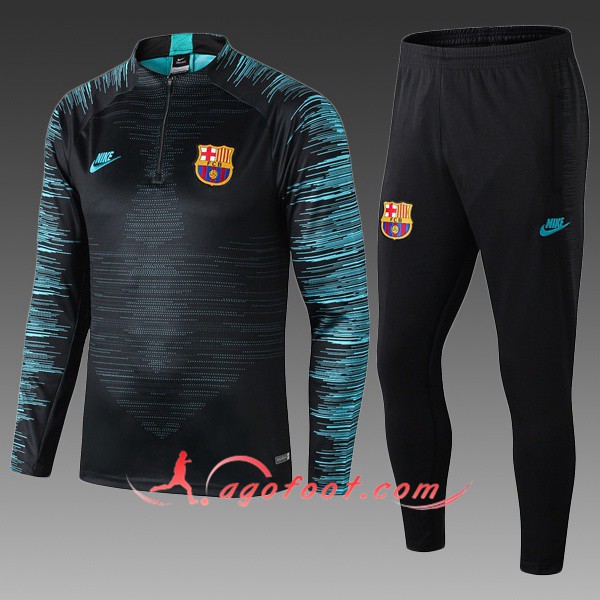 Nouveau Survetement Foot FC Barcelone Enfant Noir 19/20