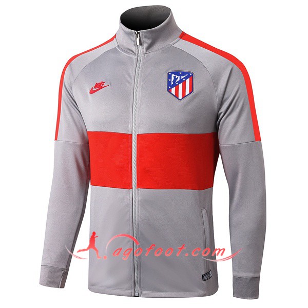Nouveau Veste Foot Atletico Madrid Rouge Gris Clair 19/20