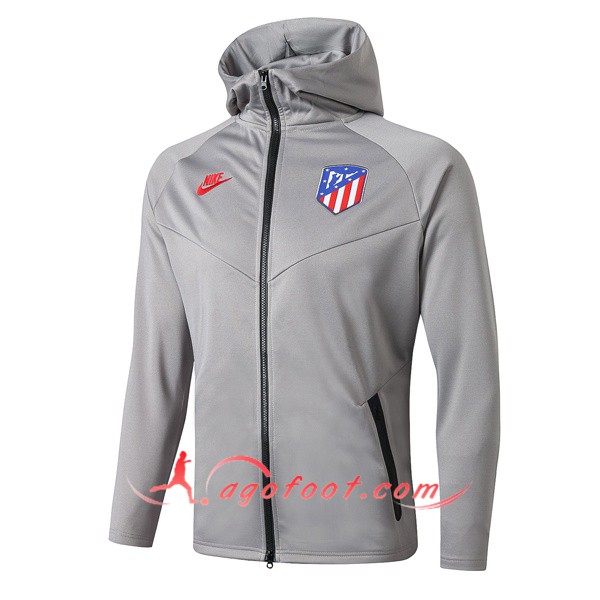 Nouveau Veste A Capuche Atletico Madrid Gris Clair 19/20