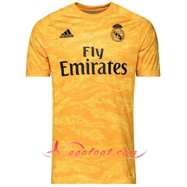 Maillot Foot Real Madrid Gardien de but Jaune Personnalisé Floqué 19/20