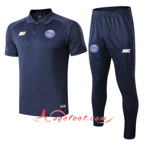 Ensemble Polo Paris PSG NIKE + Pantalon Bleu Fonce 19/20