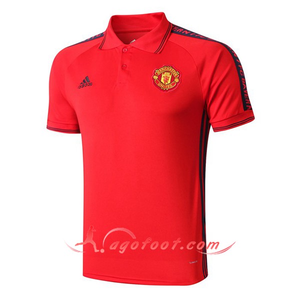 Nouveau Polo Foot Manchester United Rouge Noir 19/20