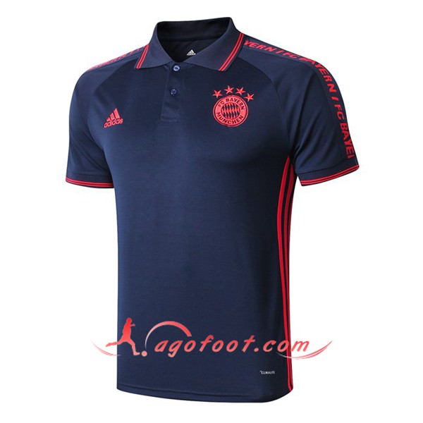 Nouveau Polo Foot Bayern Munich Bleu Fonce 19/20
