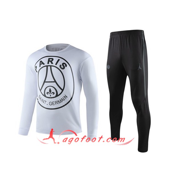 Training T-Shirts PSG + Pantalon Blanc Manche longue 19/20