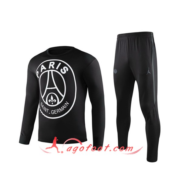 Training T-Shirts PSG + Pantalon Noir Manche longue 19/20