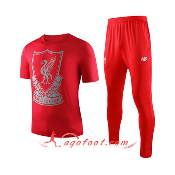 Training T-Shirts Liverpool + Pantalon Rouge 19/20