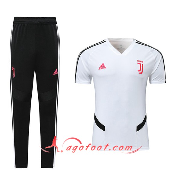Training T-Shirts Juventus + Pantalon Blanc 19/20