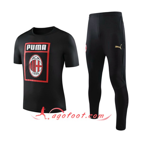 Training T-Shirts Milan AC + Pantalon Noir 19/20