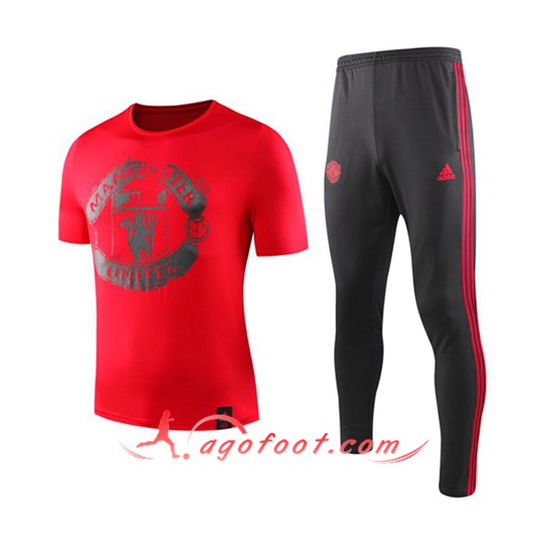 Training T-Shirts Manchester United + Pantalon Rouge 19/20