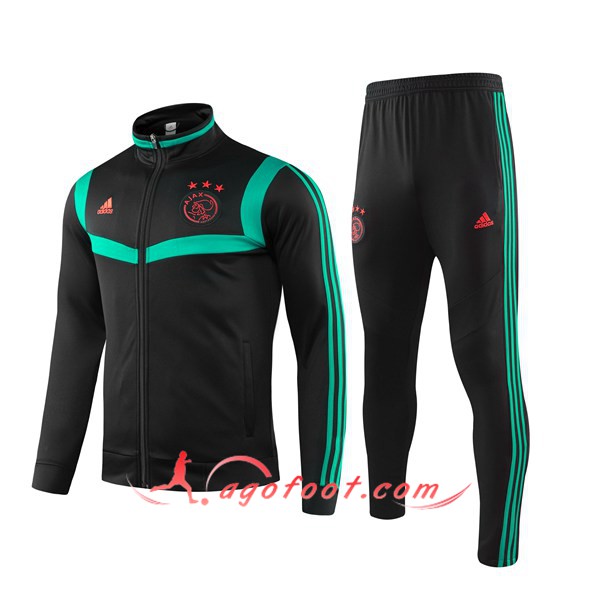 Nouveau Survetement Foot - Veste AFC Ajax Vert Noir 19/20