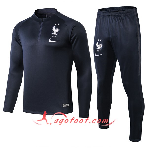 Nouveau Survetement Foot France Bleu Fonce 19/20
